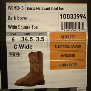 Ariat Women's Krista MetGuard Steel Toe Boots - Brown